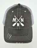 MN with Paddles Embroidered Trucker Baseball Hat - 6 colors!