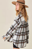Vallis Brushed Plaid Shacket - Snow