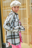 Vallis Brushed Plaid Shacket - Snow