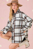 Vallis Brushed Plaid Shacket - Snow