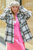Vallis Brushed Plaid Shacket - Snow
