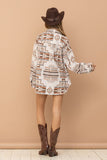 Aztec Western Shacket w/Pockets - Teal or Beige