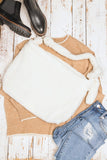 Boucle Sherpa Messenger Bag - Ivory, Beige or Black