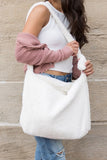 Boucle Sherpa Messenger Bag - Ivory, Beige or Black