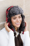 Buffalo Plaid Trapper Hat - Red or White