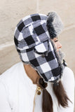 Buffalo Plaid Trapper Hat - Red or White