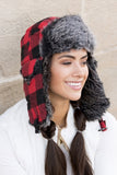 Buffalo Plaid Trapper Hat - Red or White