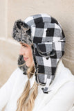 Buffalo Plaid Trapper Hat - Red or White