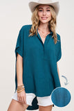 Audrey Button Down Textured Shirt - Teal, Sand or Royal