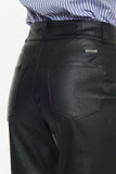 Kan Can Vegan Faux Leather Skinny Straight Pants - Black