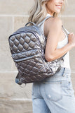 Metallic Puffer Backpack - Black, Gold or Pewter