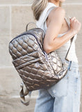 Metallic Puffer Backpack - Black, Gold or Pewter