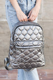 Metallic Puffer Backpack - Black, Gold or Pewter