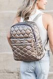 Metallic Puffer Backpack - Black, Gold or Pewter