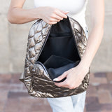 Metallic Puffer Backpack - Black, Gold or Pewter