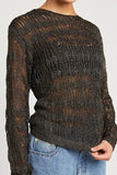 Glitter Crochet Knit Sweater Top - Black or Chocolate