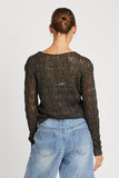 Glitter Crochet Knit Sweater Top - Black or Chocolate
