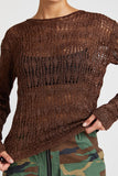Glitter Crochet Knit Sweater Top - Black or Chocolate