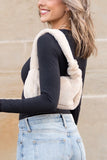 Izzie Plush Shoulder Bag - Almond or Black