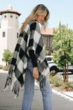 Buffalo Check Wrap Poncho - Red/Black or White/Black