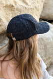 Tweed Sparkle Baseball Cap - Beige or Black