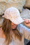 Tweed Sparkle Baseball Cap - Beige or Black