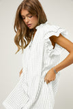 Textured Ruffle Babydoll Dress - Black or White