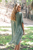 Woven Long Line Kimono - Copper, Mustard, Charcoal, Sage or Gray