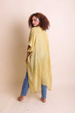 Woven Long Line Kimono - Copper, Mustard, Charcoal, Sage or Gray