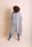 Woven Long Line Kimono - Copper, Mustard, Charcoal, Sage or Gray