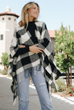 Buffalo Check Wrap Poncho - Red/Black or White/Black