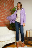 Star Print Military Jacket - Lavender