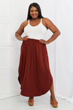 Side Scoop Scrunch Maxi Skirt - Burnt Umber