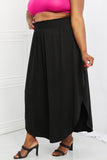 Side Scoop Scrunch Maxi Skirt - Black