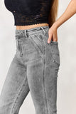 Kancan High Waist Slim Flare Jeans - Light Grey