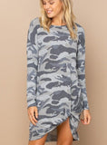 Twisted Hem Knit Dress - Camo