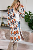 Fuzzy Cardigan Sweater - Aztec