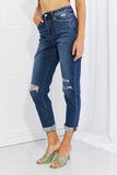 Vervet by Flying Monkey Distressed Cropped Jeans with Pockets