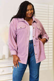 Cozy Girl Fleece Button Down Shacket - Lavender