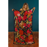 Floral Tapestry Wrap Scarf - Navy Blue