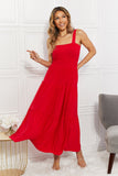 Life's A Picnic Smocked Tiered Midi Dress - Scarlett Red
