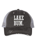 Lake Bum Mesh Trucker Baseball Hat - Aqua, Pink, Gray, Green, Navy or Orange