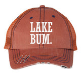 Lake Bum Mesh Trucker Baseball Hat - Aqua, Pink, Gray, Green, Navy or Orange