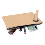 Quilted Wristlet Clutch - Black, Blush, Gray or Camel