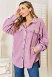 Cozy Girl Fleece Button Down Shacket - Lavender