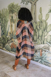 Multi Buffalo Checkered Kimono Wrap