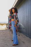 Multi Buffalo Checkered Kimono Wrap