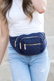 Quilted Belt /  Sling Bag - Black, Blush, Navy or Plum