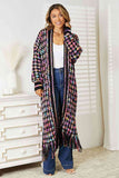 Open Front Fringe Hem Cardigan - Multicolor