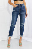 Vervet by Flying Monkey Distressed Cropped Jeans with Pockets